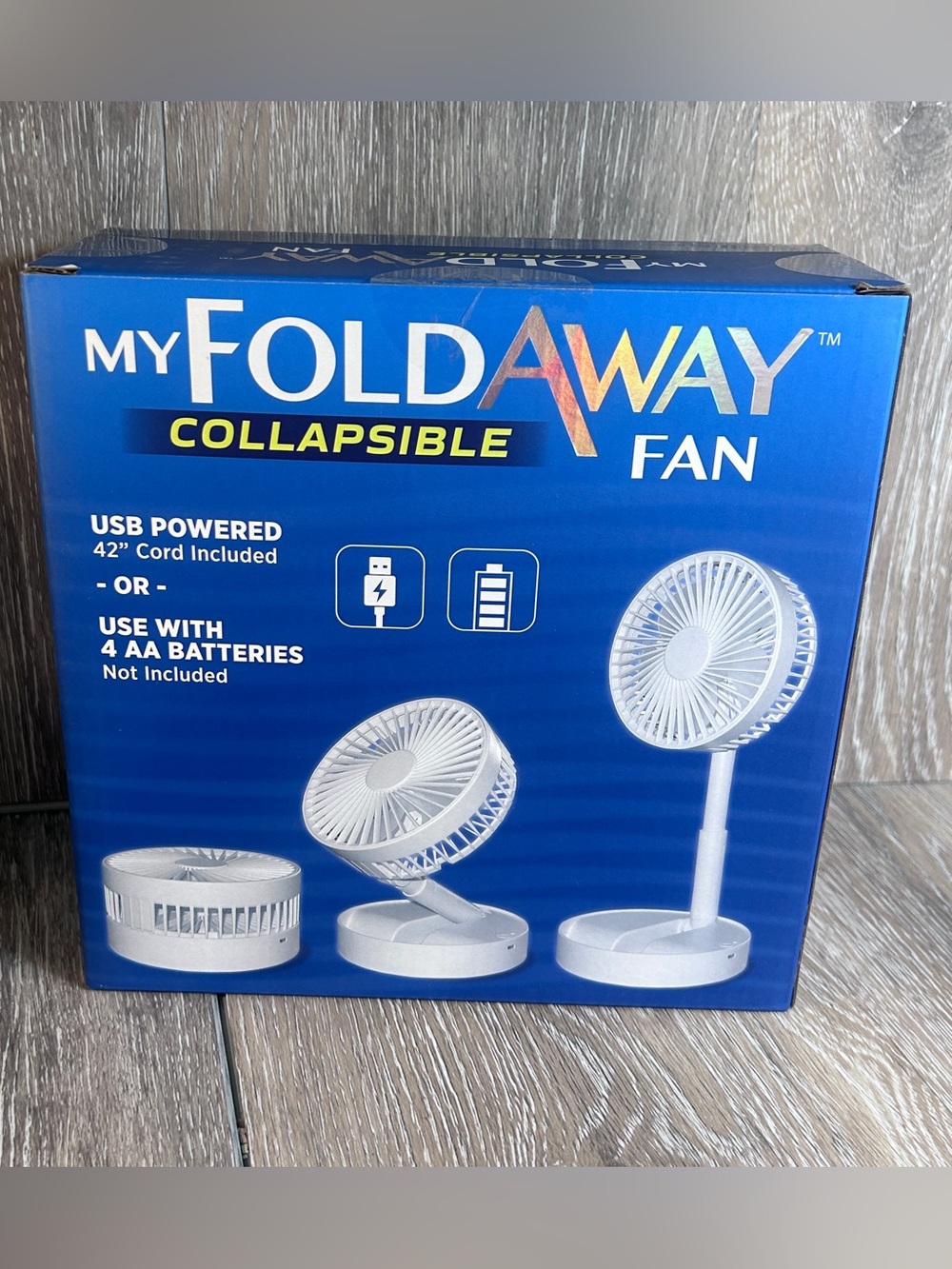Bell + Howell Foldaway Collapsible Portable Fan USB or Battery Powered -  NEW!